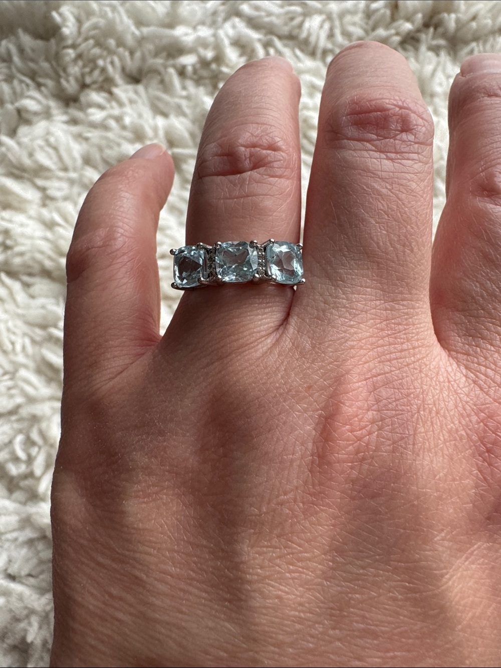 Blue Topaz and Diamond Ring